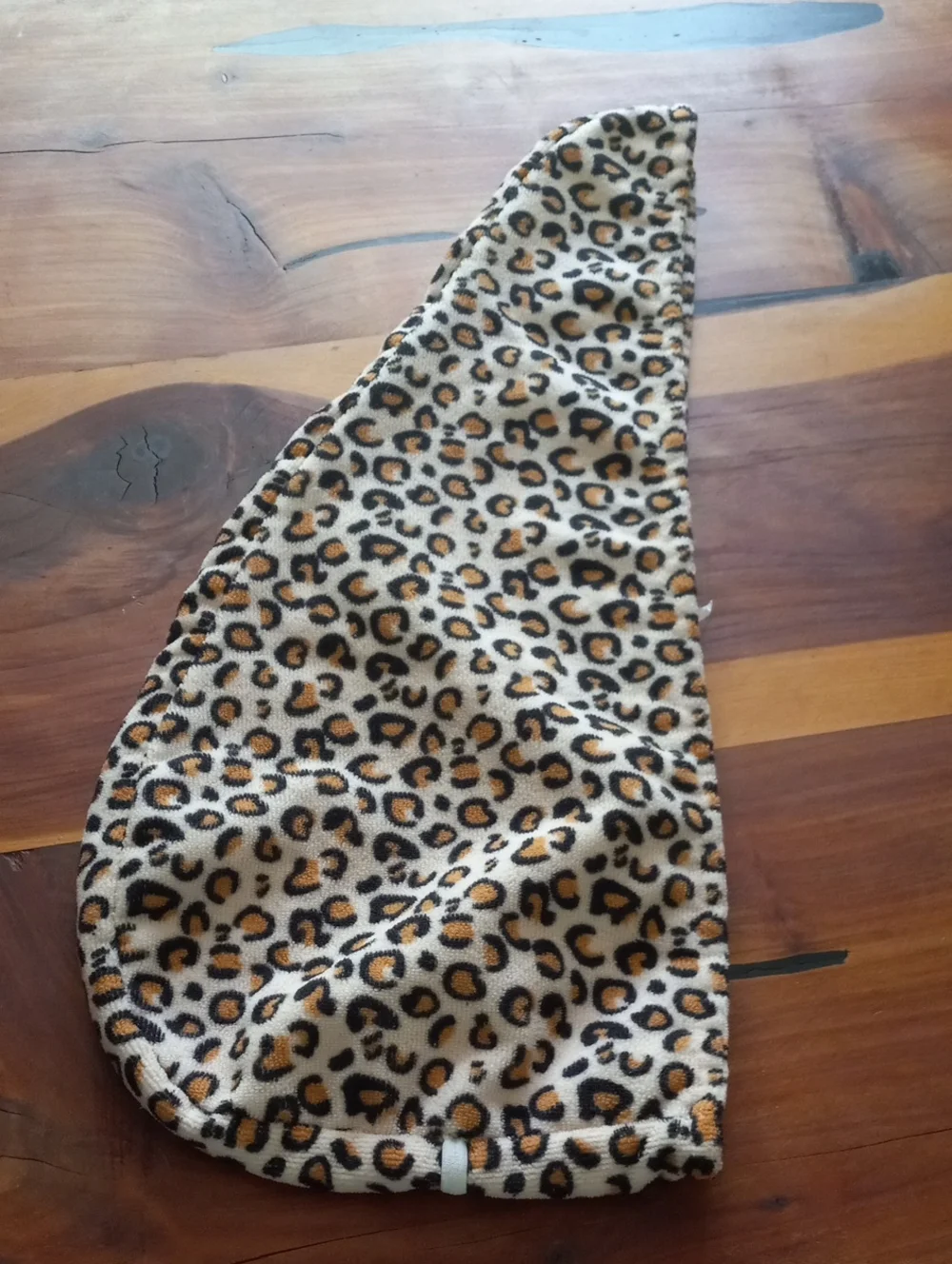 Set of 2 Microfiber Hair Towel Wraps - Leopard Print & Solid White